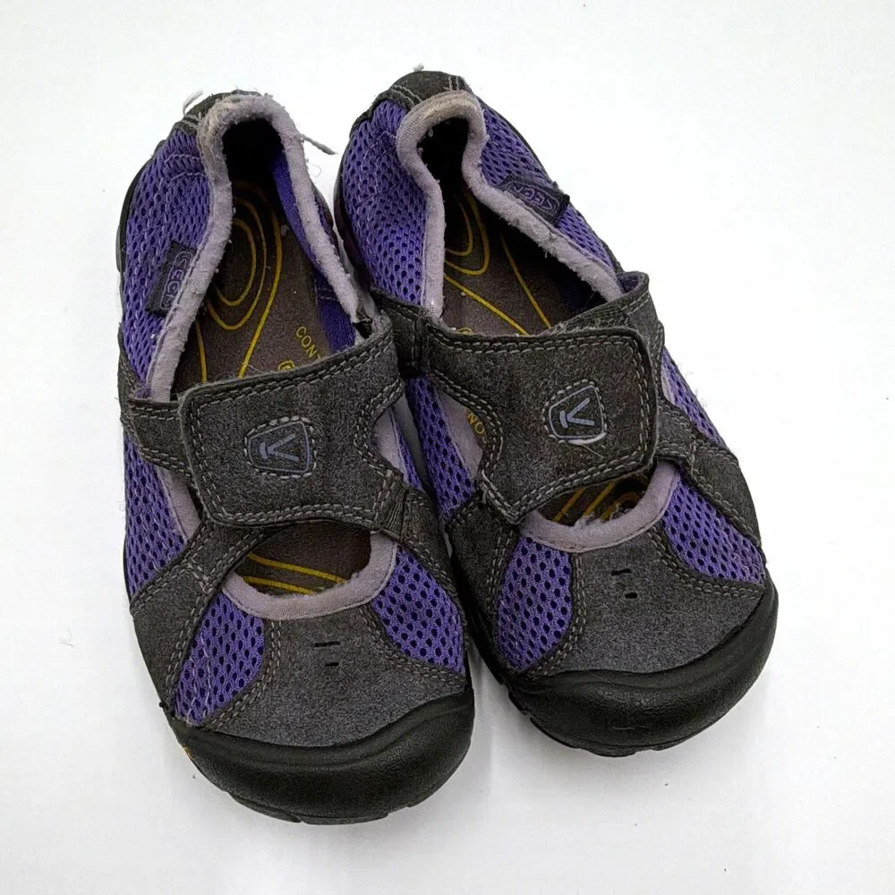 KEEN Kids Mary Jane Shoes Purple/Gray/Black US 12 Hook & Loop Low Top